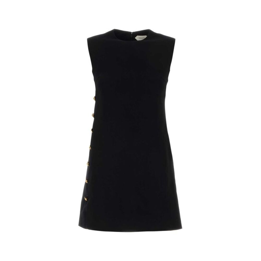 Versace Women Black Stretch Crepe Mini Dress